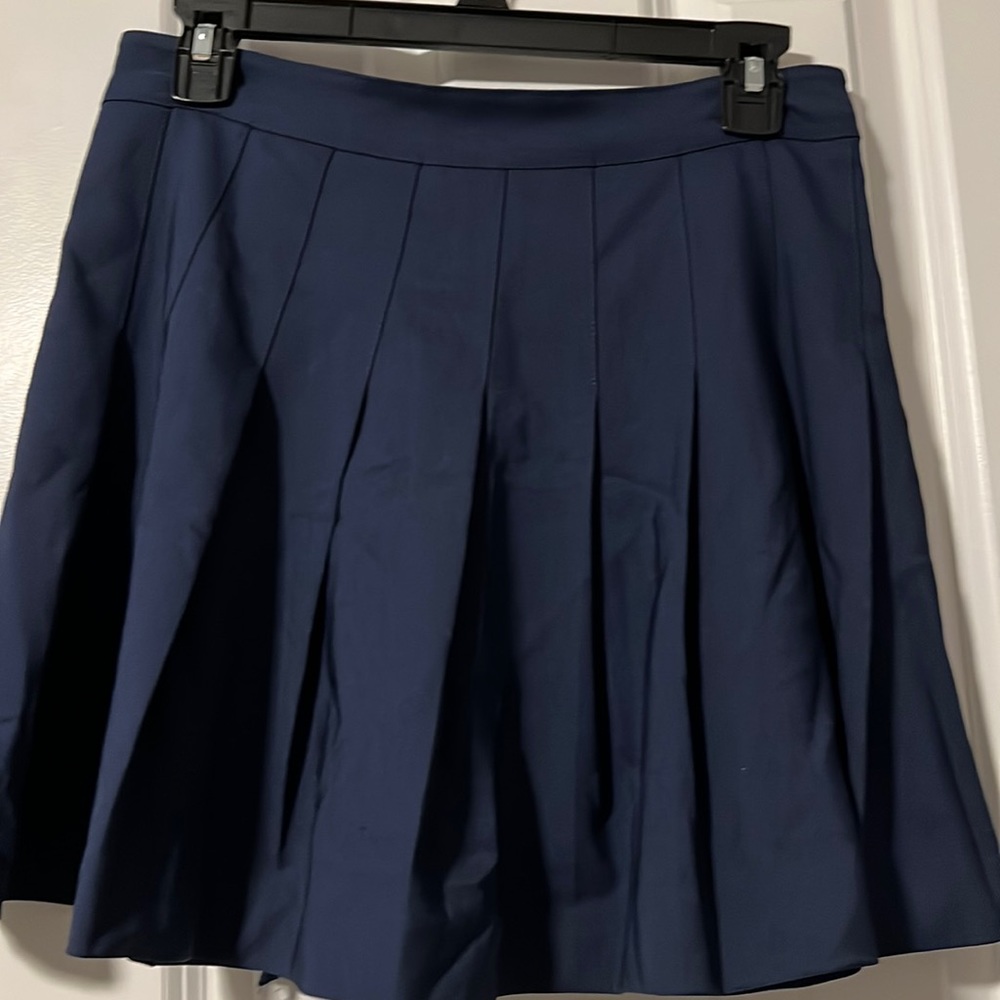 Navy pleated skirt